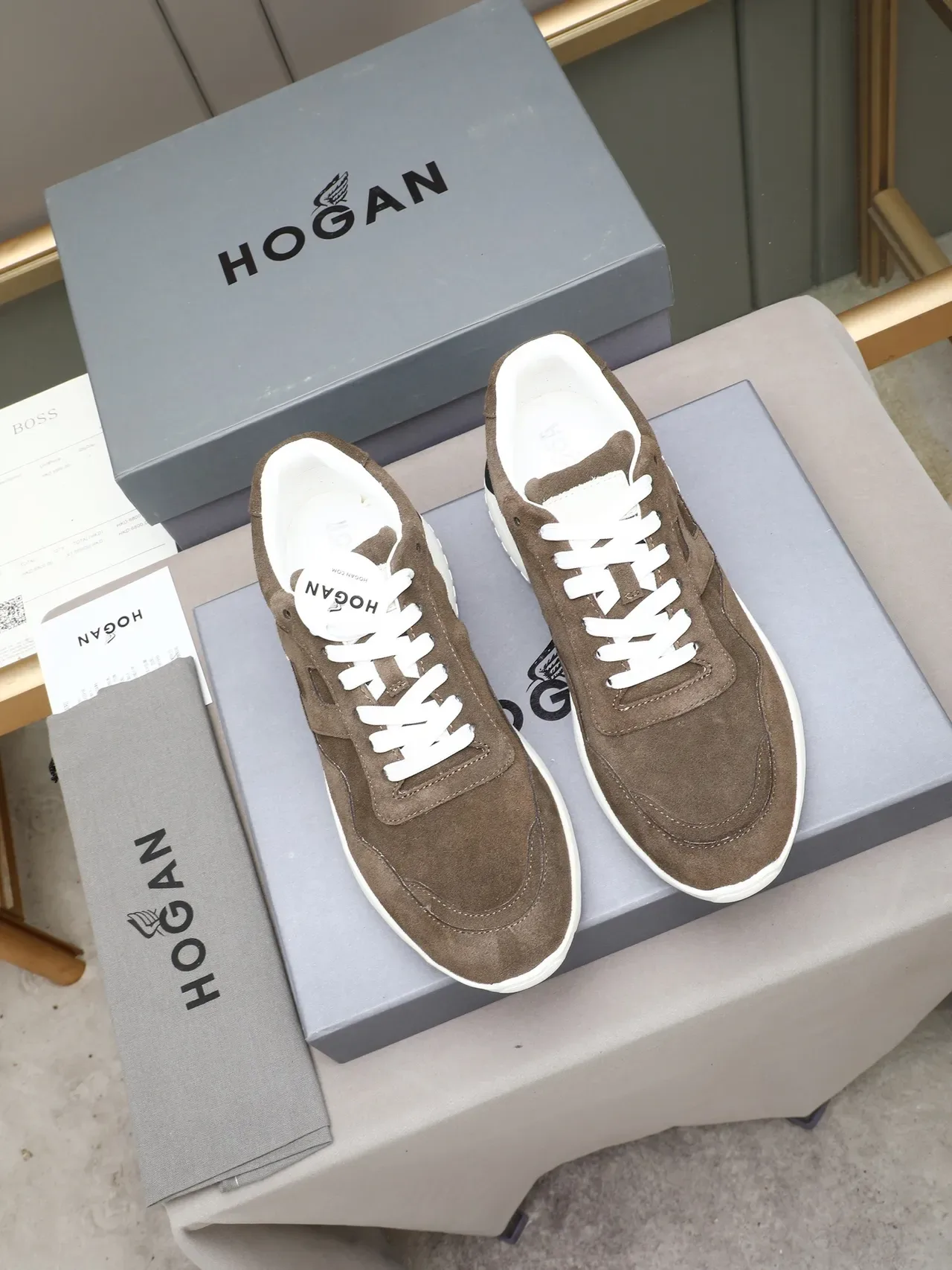 Hogan H-Series Brown Suede Lifestyle Sneakers 2