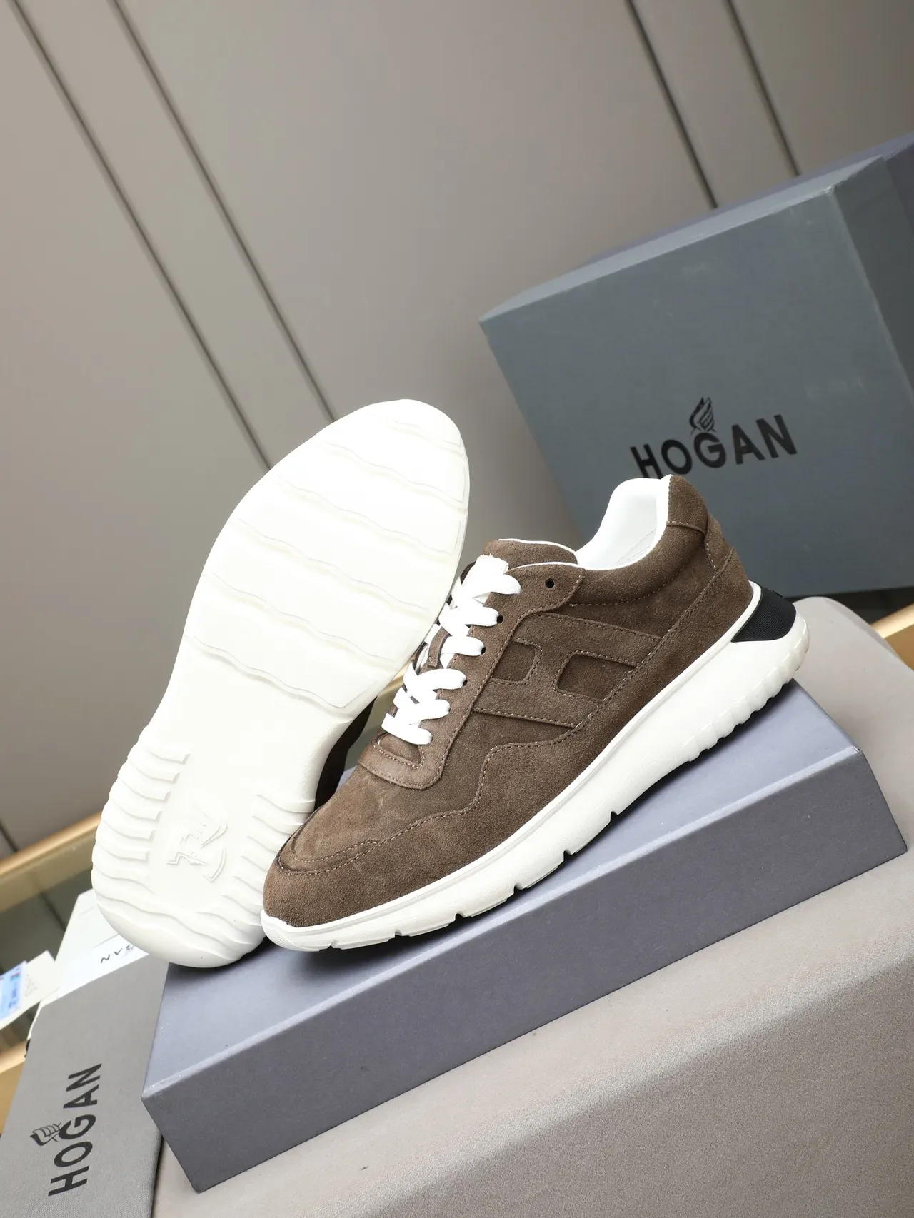Hogan H-Series Brown Suede Lifestyle Sneakers 4