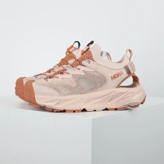 Hoka Beige Marrón Parte superior de malla abierta Correa al estilo de sandalia Zapatos de correr
