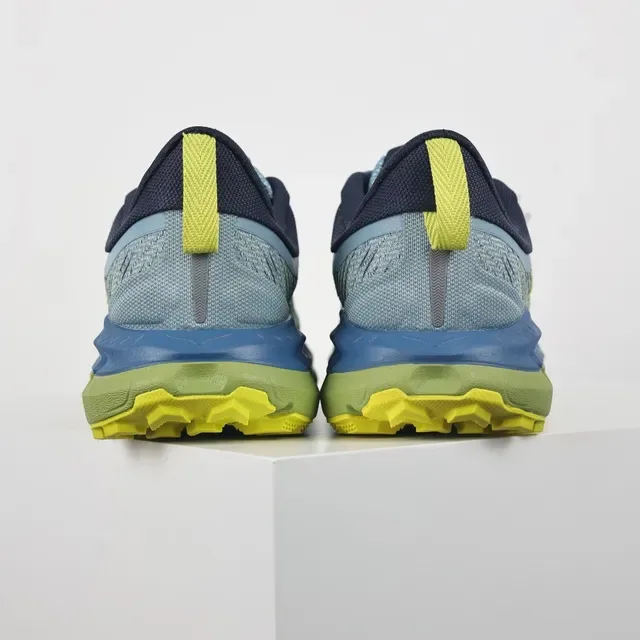 Hoka Blue Yellow Lightweight Trail Runner Rockered Midsole Running Shoes 8