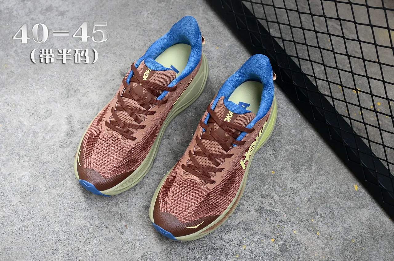 Hoka Clifton Chaussures de course Marron et Bleu 4