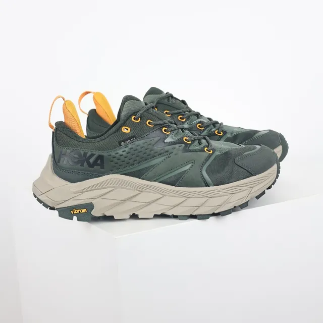Hoka Speedgoat Vert Militaire Orange Sentier Technique GORE-TEX Imperméable Chaussures de Running 3
