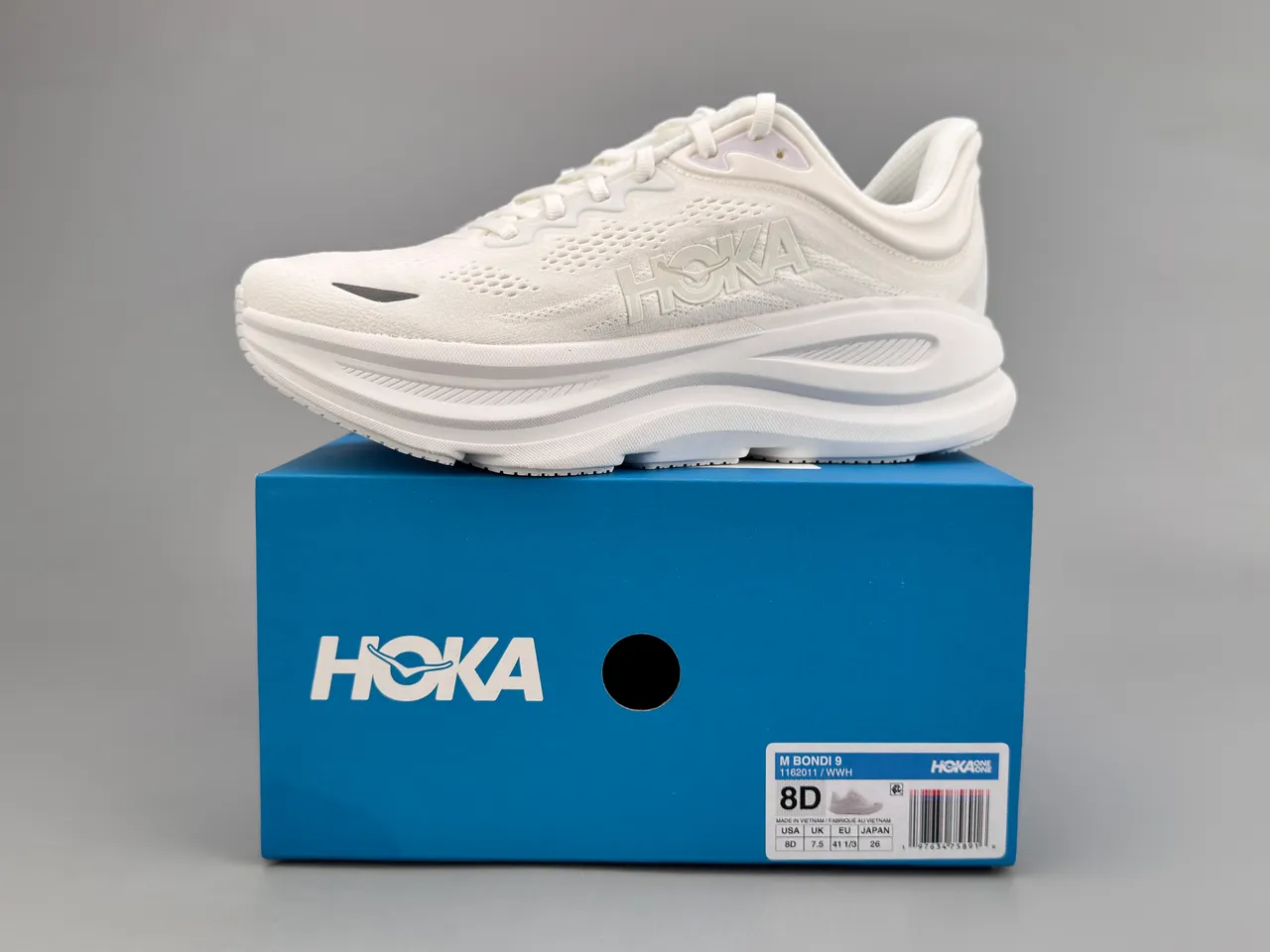 Hoka White Black Monochromatic Engineered Mesh Upper Running Shoes 4