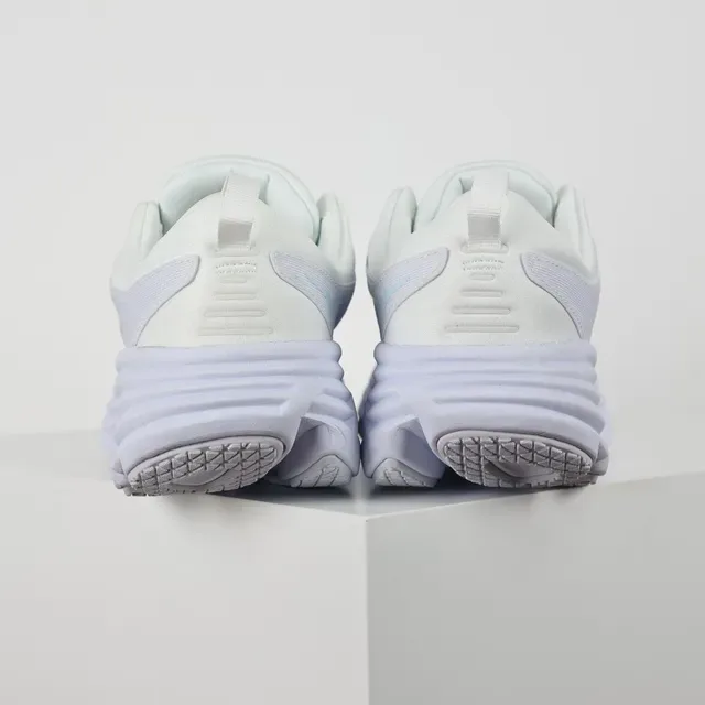 Hoka White Green Engineered Mesh Upper Multi-Layered Ridged Midsole Running Shoes 8