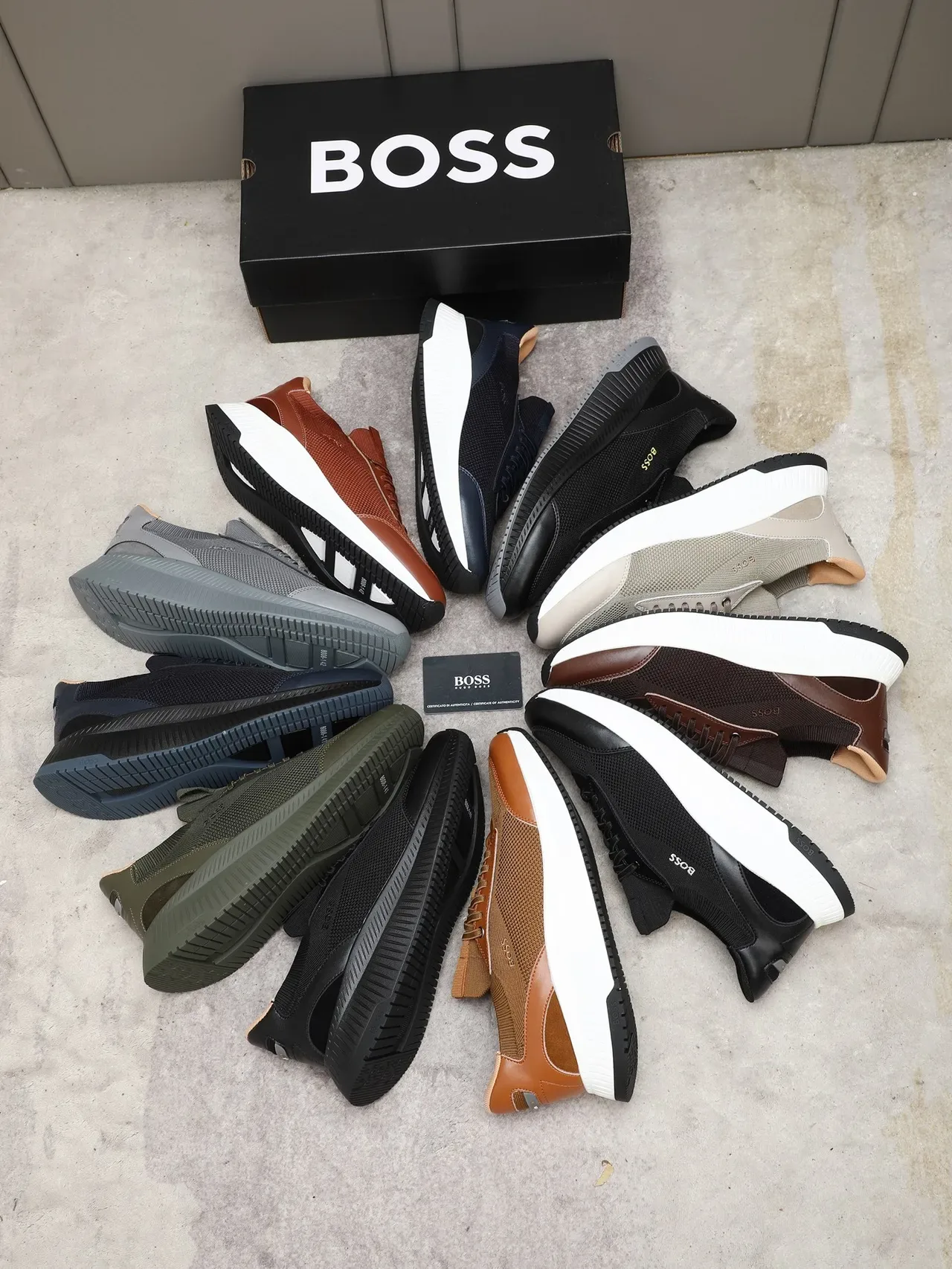 Hugo Boss Beige Knit and Mesh Lifestyle Sneaker 2