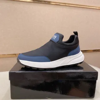 Hugo Boss Black Navy Slip-On Molded White Midsole Lifestyle Sneakers