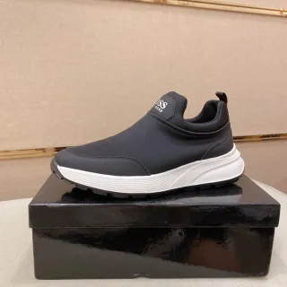 Hugo Boss Black White Slip-On Molded Collar Lifestyle Sneakers