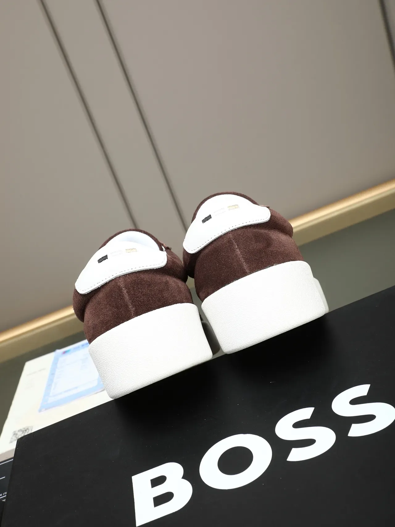 Hugo Boss Chaussures Lifestyle à Plateforme en Daim et Cuir Marron 3