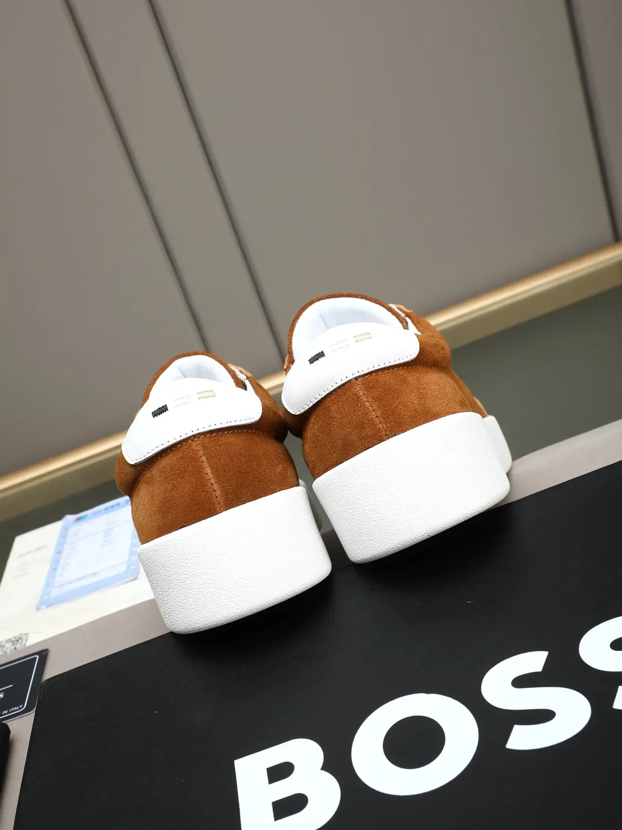 Hugo Boss Brown Suede and Leather Platform Lifestyle Sneakers 4