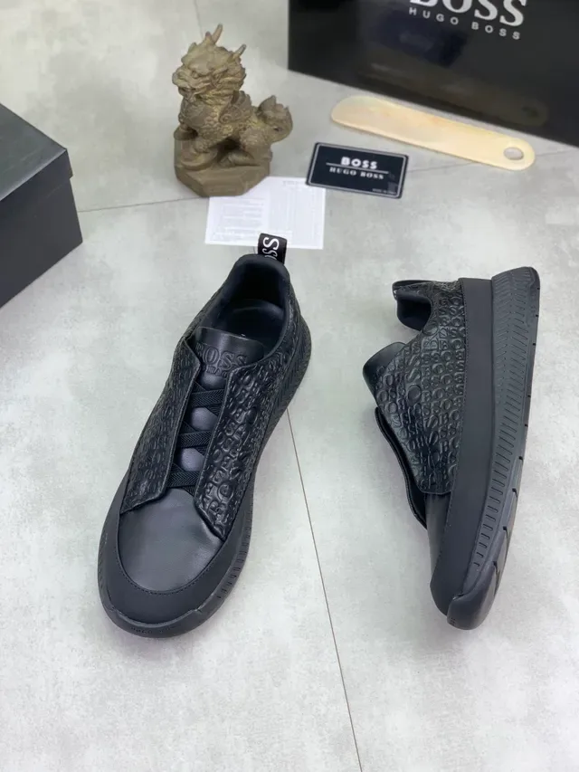 Hugo Boss Logo Embossé Sans Lacets Tout Noir Lifestyle Sneakers 5