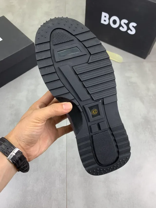 Hugo Boss Gray Suede and Fabric Lifestyle Sneaker 2