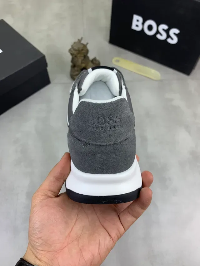 Hugo Boss Gray Suede and Fabric Lifestyle Sneaker 3