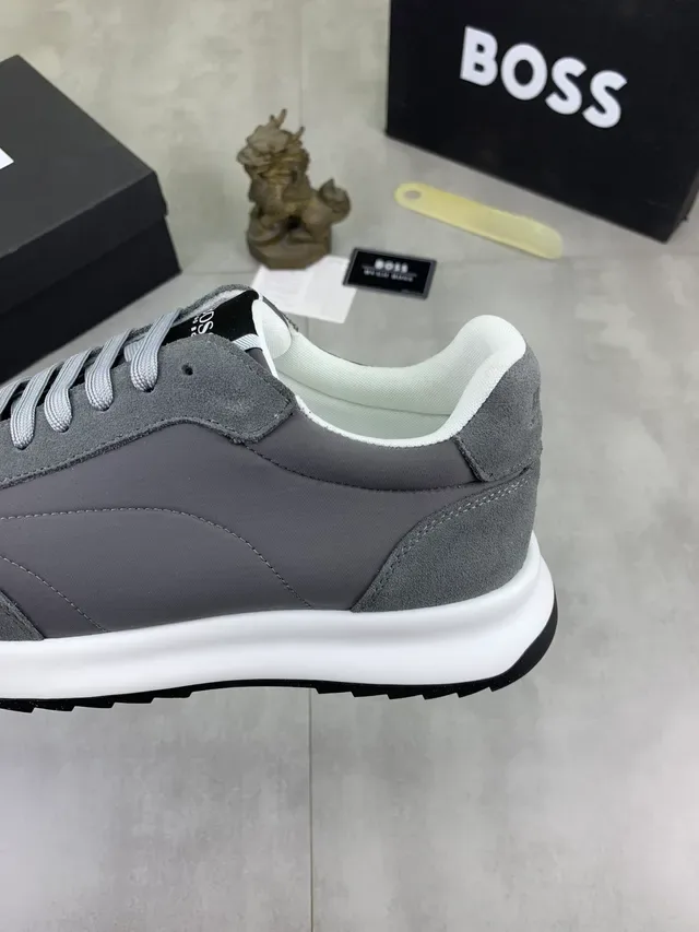 Hugo Boss Gray Suede and Fabric Lifestyle Sneaker 4