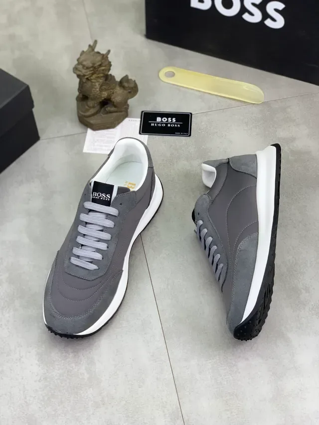 Hugo Boss Gray Suede and Fabric Lifestyle Sneaker 5