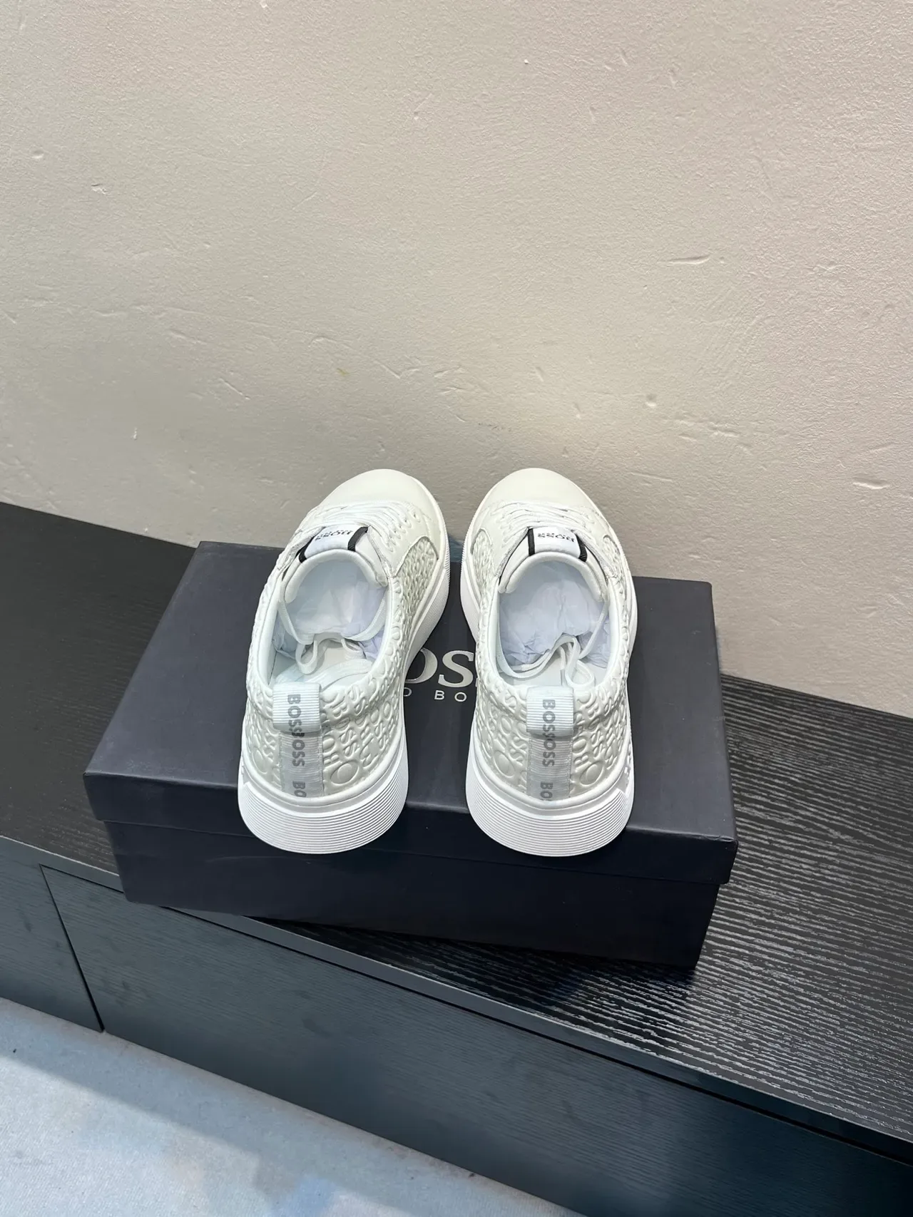 Hugo Boss Monogram Embossed White Lifestyle Sneakers 6
