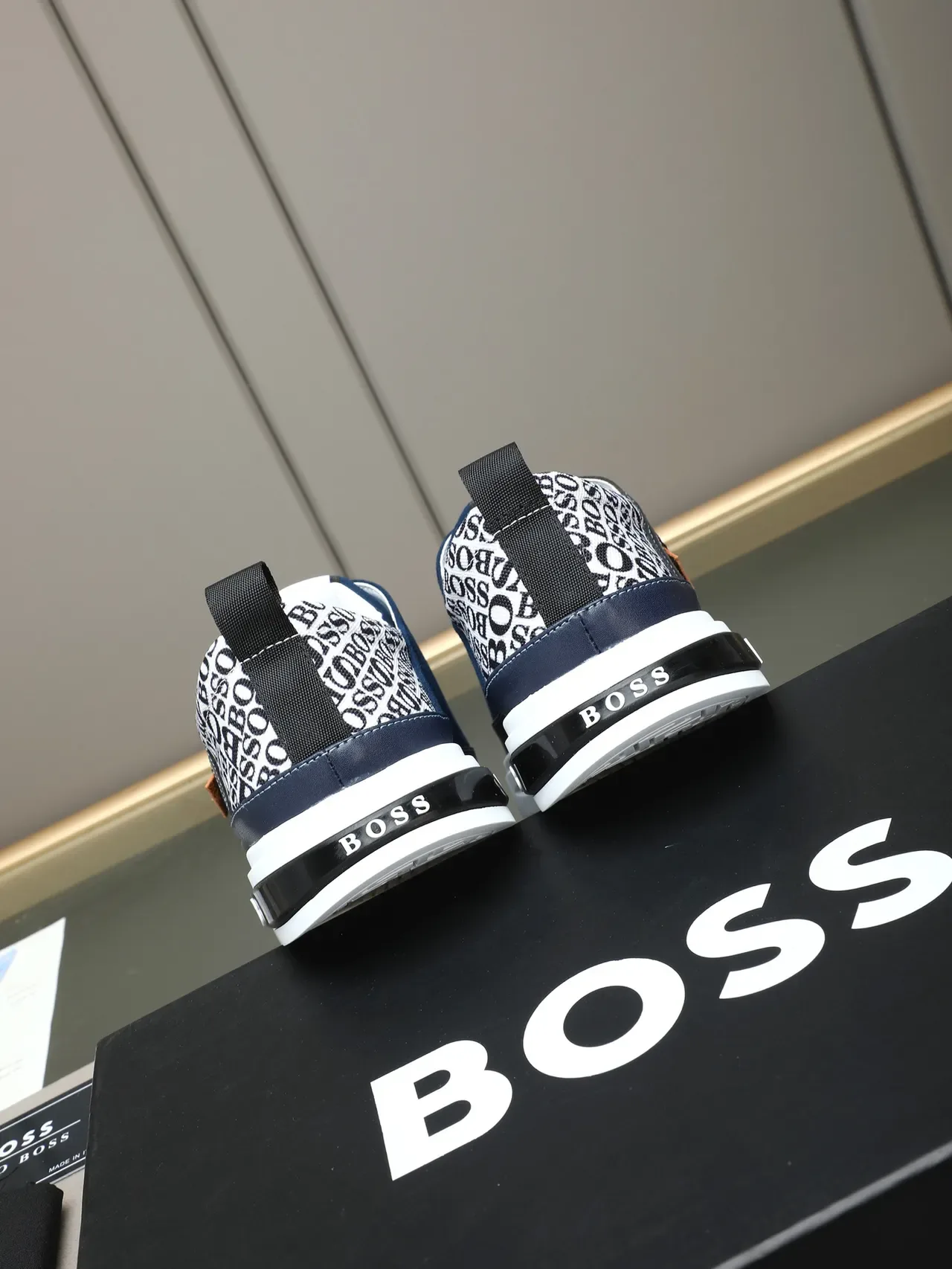 Hugo Boss Navy Suede and Leather Lifestyle Sneaker 3