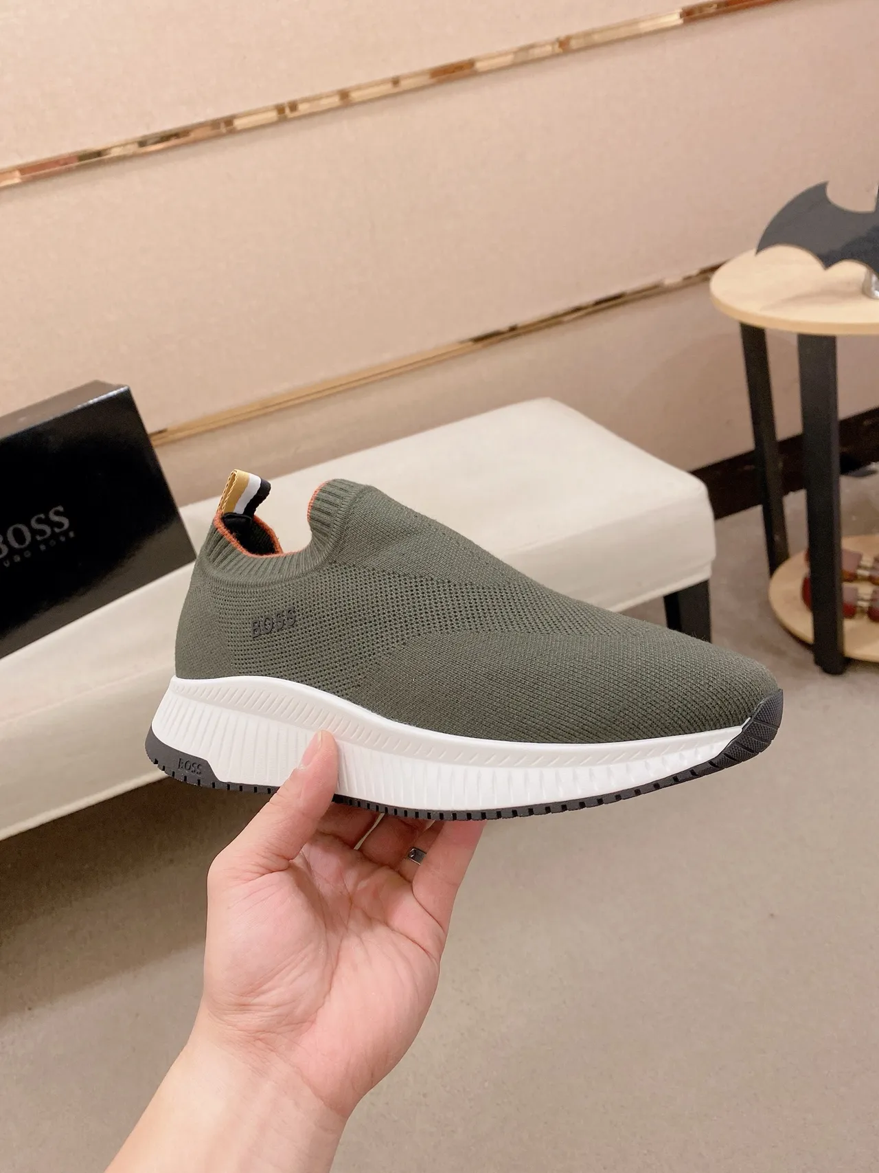 Hugo Boss Speed Trainer Vert Olive Chaussures Lifestyle Slip-On 5