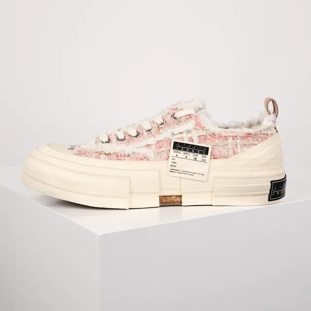 JW Anderson Pink Beige Tweed Upper Layered Segmented Sole Lifestyle Sneakers 9