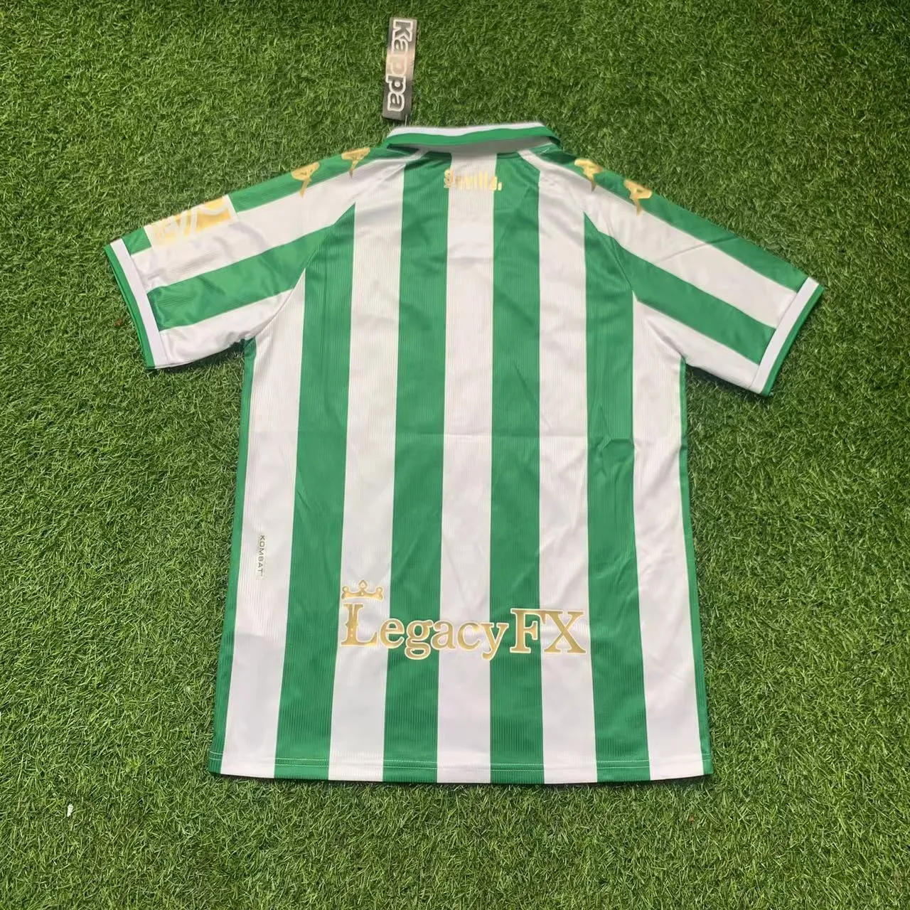 Kappa Real Betis Green and White Striped Football Jersey 2