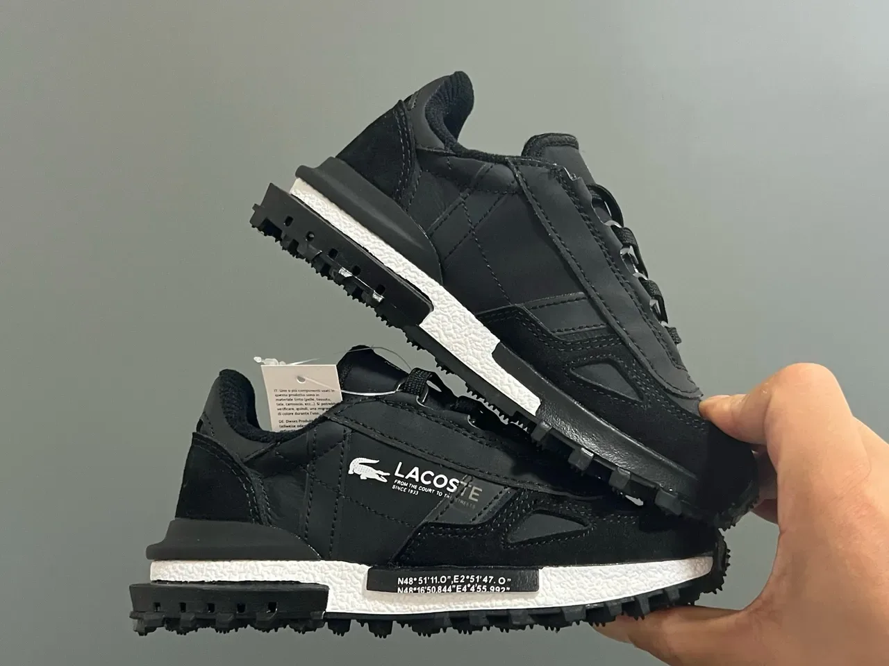 Lacoste Black White Layered Upper Textured Midsole Lifestyle Sneakers 20