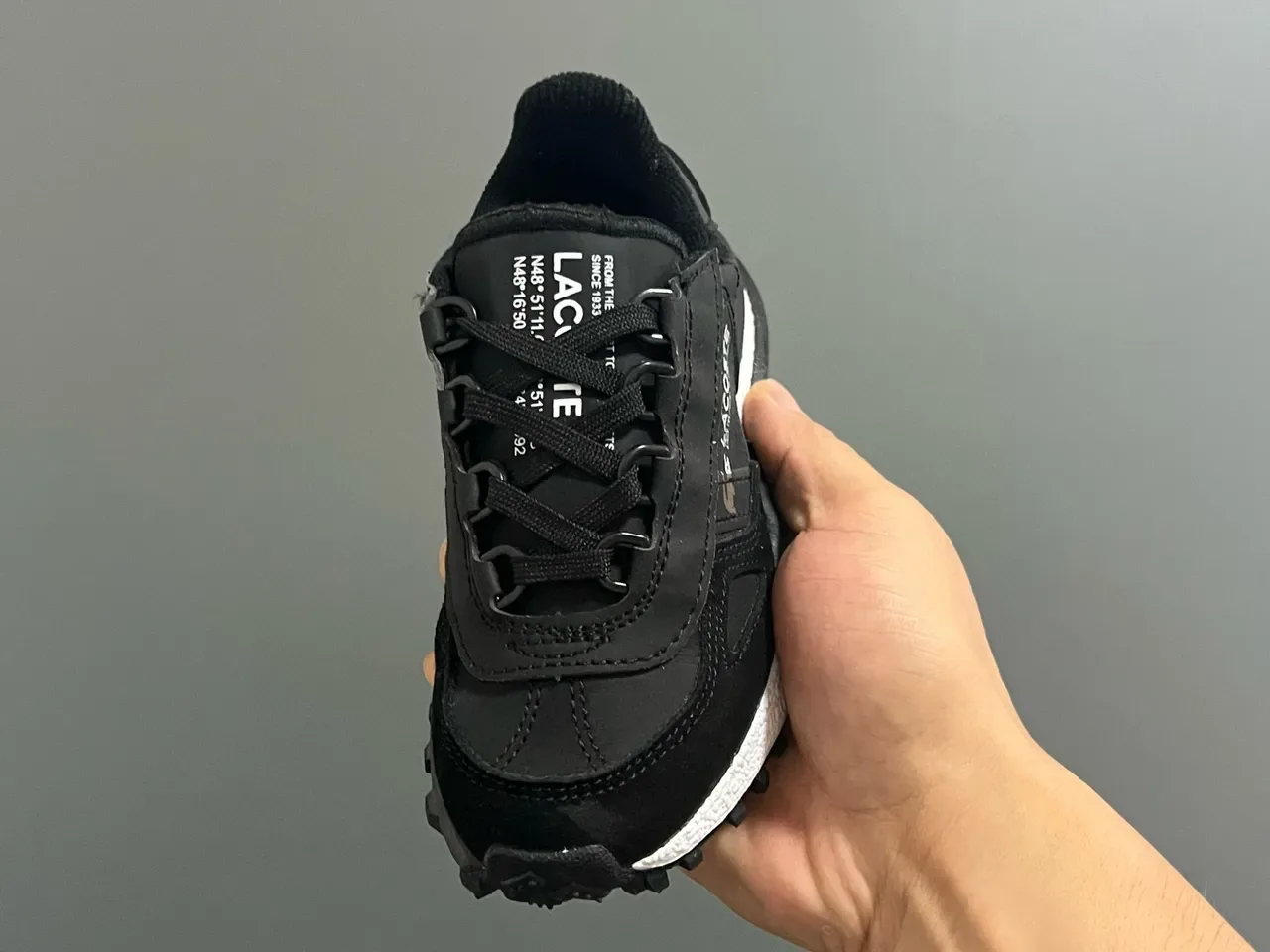 Lacoste Black White Layered Upper Textured Midsole Lifestyle Sneakers 21