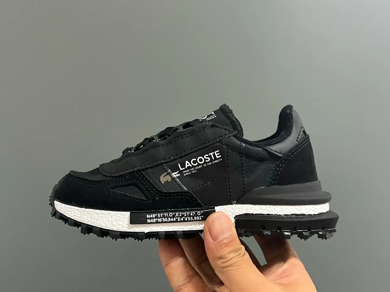 Lacoste Black White Layered Upper Textured Midsole Lifestyle Sneakers 23