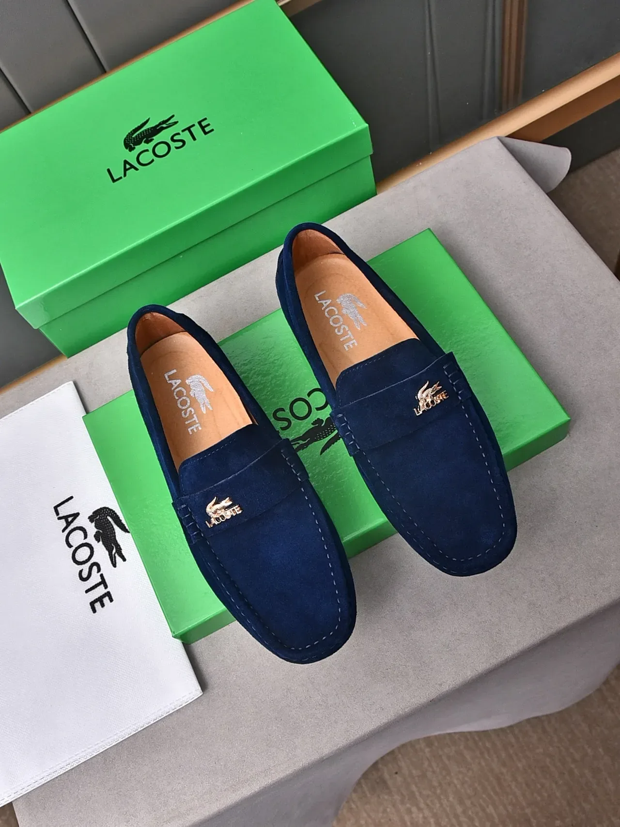 Lacoste Loafer Navy Brown Suede Upper Penny Strap Loafer 2