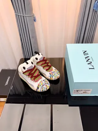 Lanvin Collaborative High-Top Sneakers White Multicolor Color-Blocked Lifestyle Sneakers 1