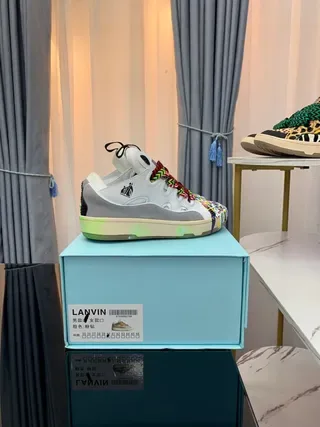 Lanvin Collaborative High-Top Sneakers White Multicolor Color-Blocked Lifestyle Sneakers 5