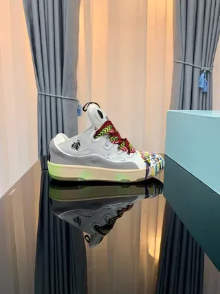 Lanvin Collaborative High-Top Sneakers White Multicolor Color-Blocked Lifestyle Sneakers 7