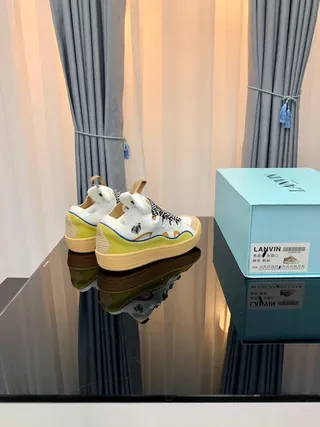 Lanvin White Multicolor Laceless Zigzag Strap Lifestyle Sneakers 6