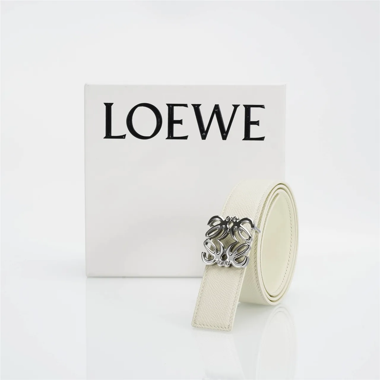Loewe Anagram Belt Ivory Leather Belt 5