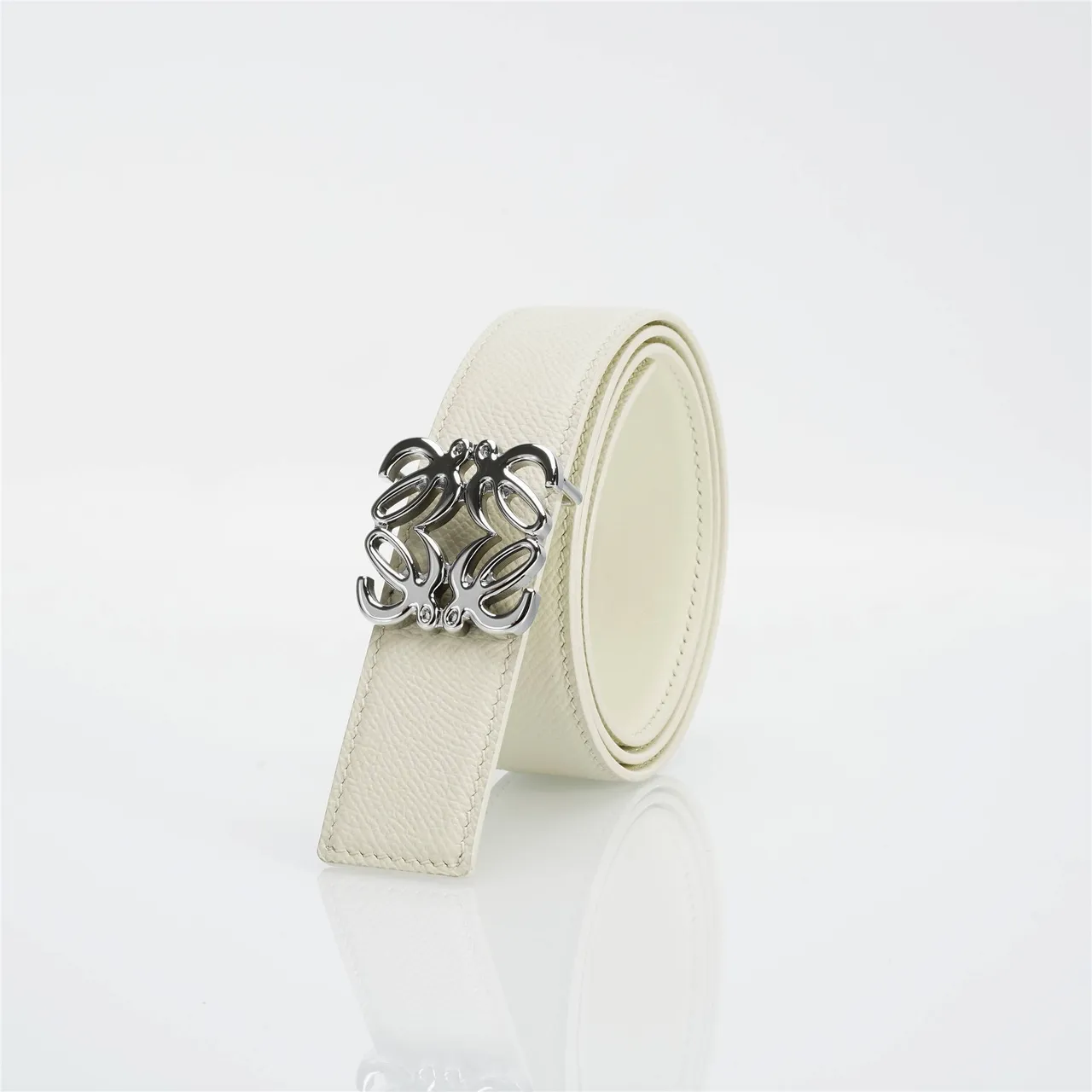 Loewe Anagram Belt Ivory Leather Belt 6