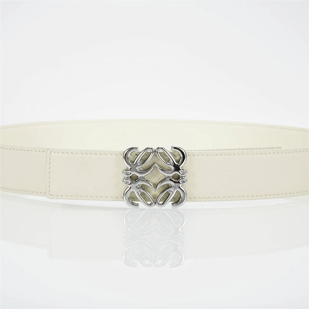 Loewe Anagram Belt Ivory Leather Belt 8