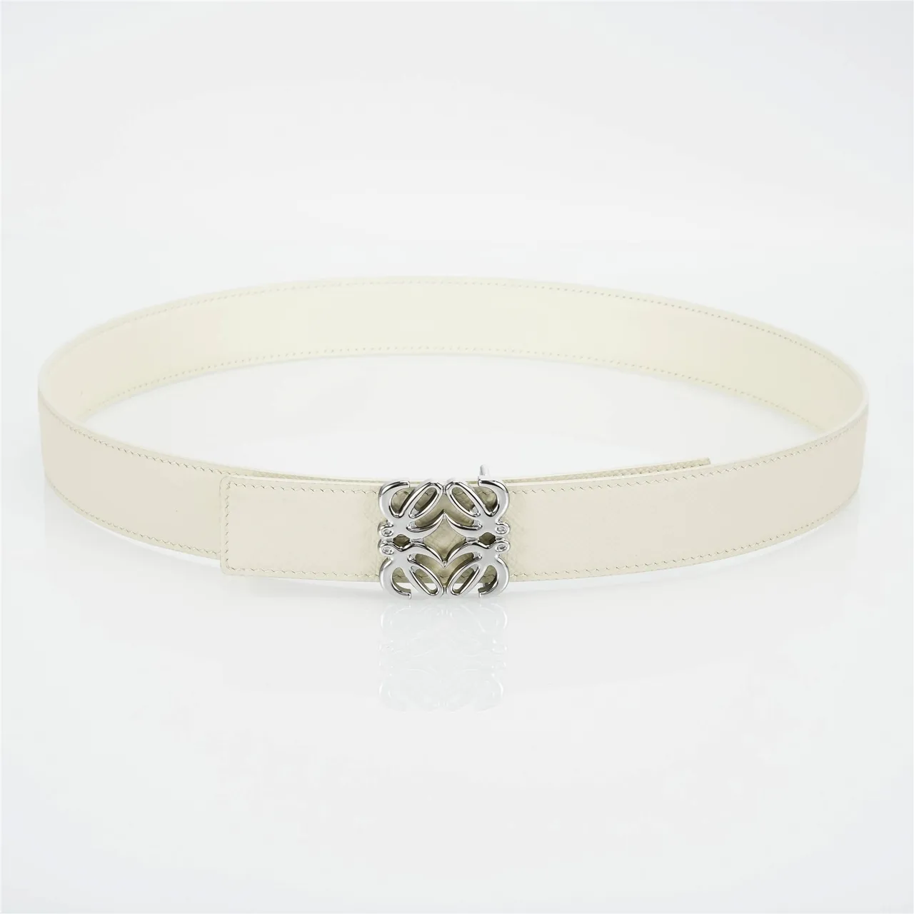 Loewe Anagram Belt Ivory Leather Belt 9