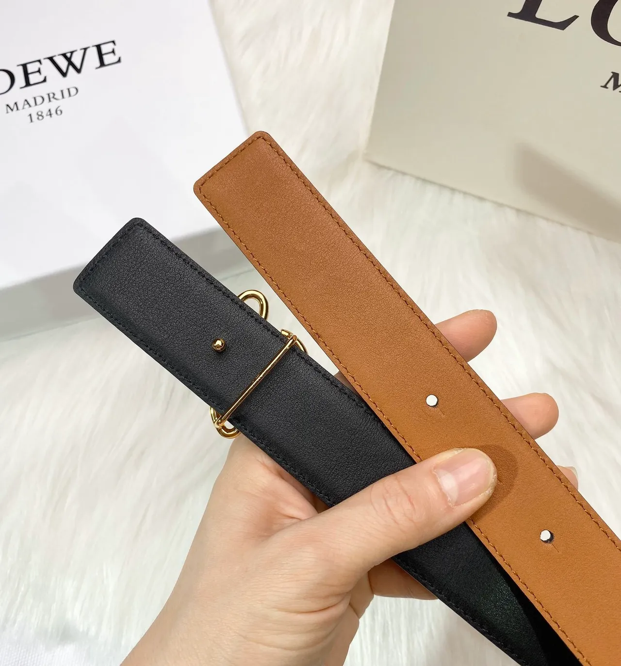 Loewe Anagram Belt Tan Leather Belt 3