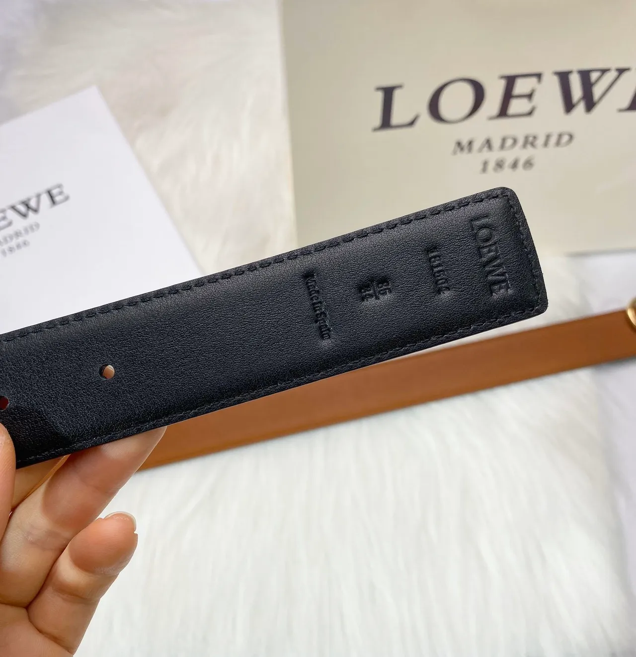 Loewe Anagram Belt Tan Leather Belt 4