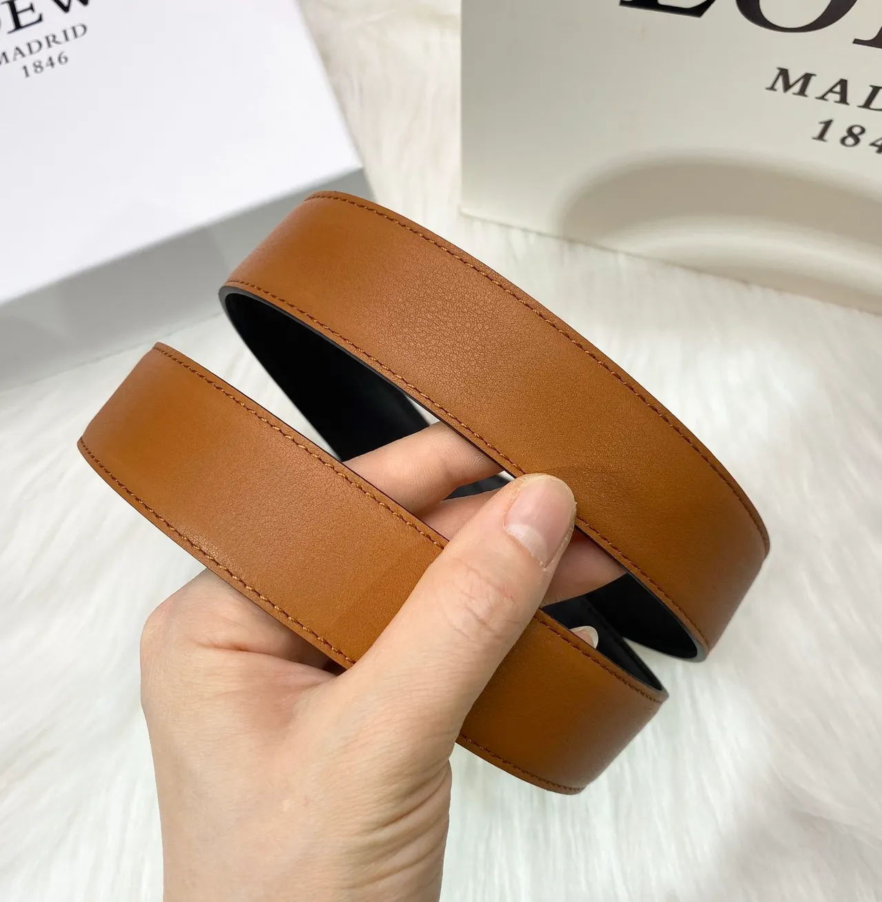 Loewe Anagram Belt Tan Leather Belt 8