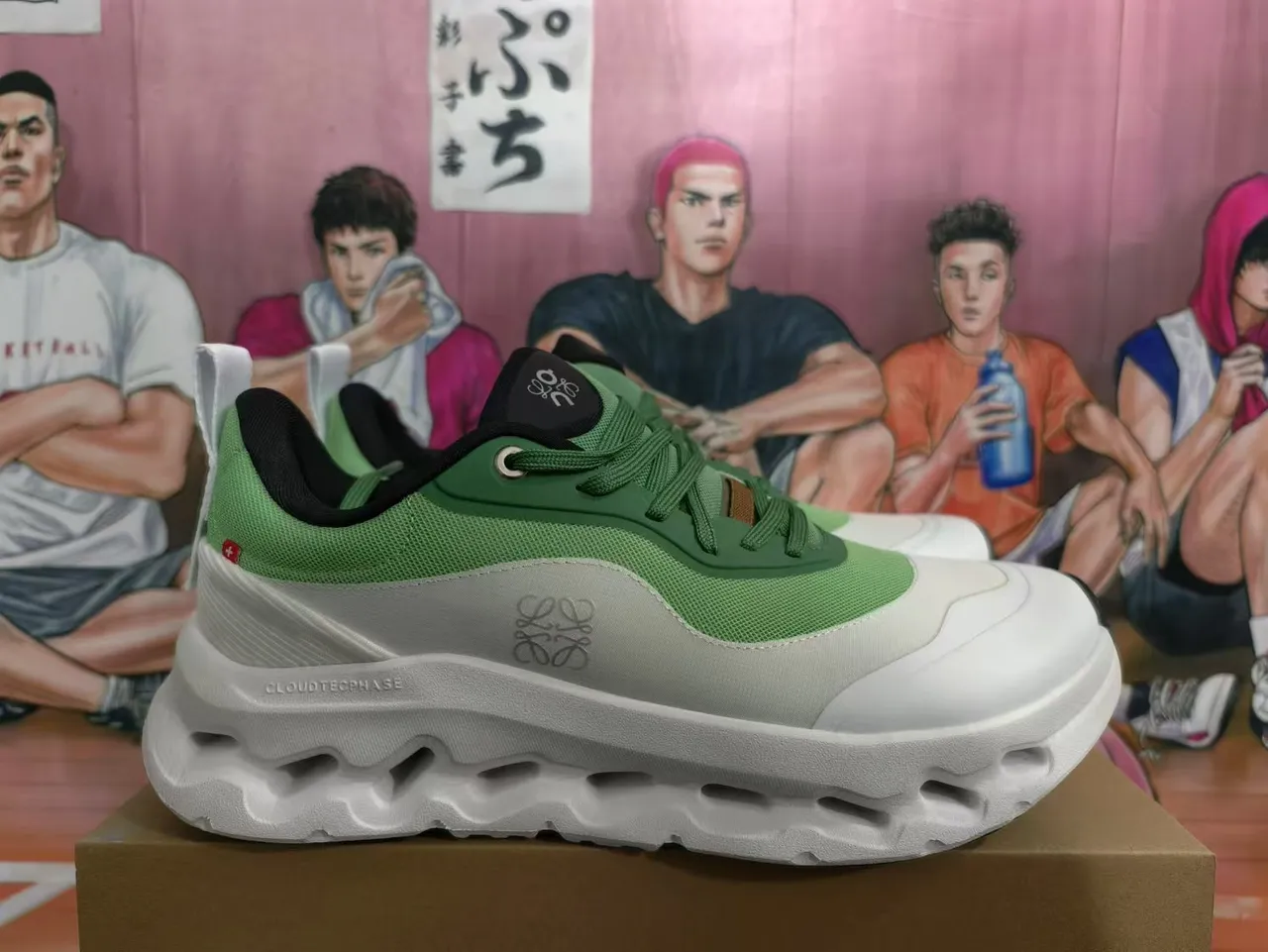 Loewe Cloud Tech Air Deep Green White Chunky Sneakers 4