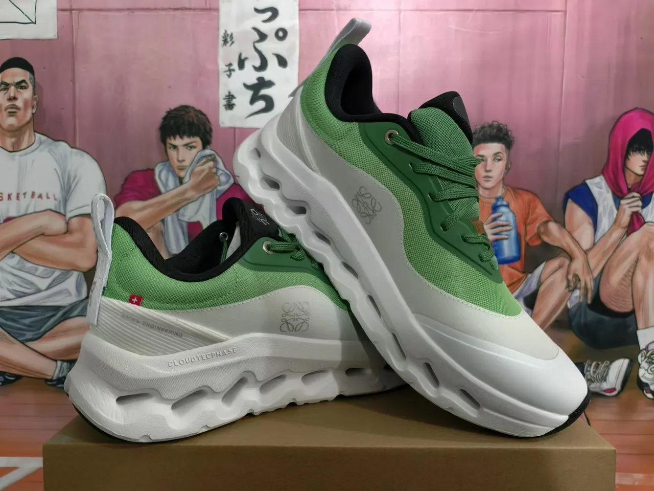 Loewe Cloud Tech Air Deep Green White Chunky Sneakers 5