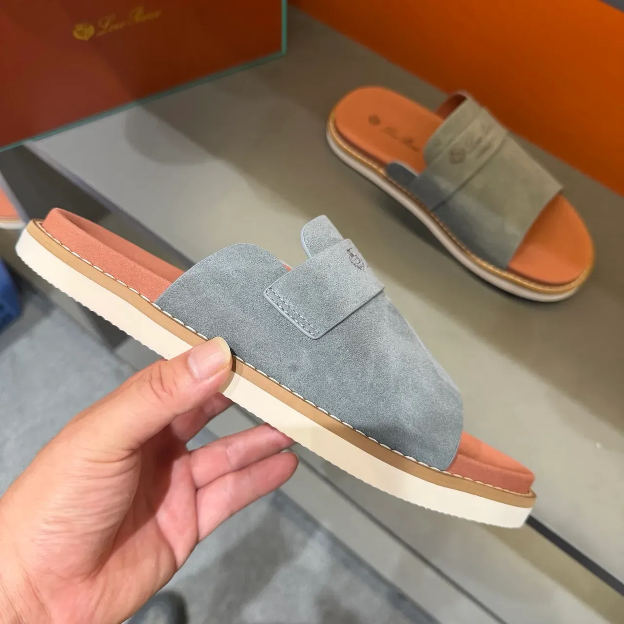 Loewe Summer Walk Suede Slide Slippers 2