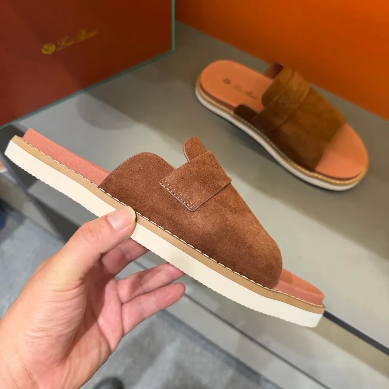 Loewe Summer Walk Suede Slide Slippers 3