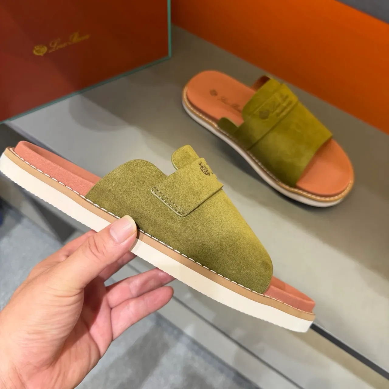 Loewe Summer Walk Suede Slide Slippers 4