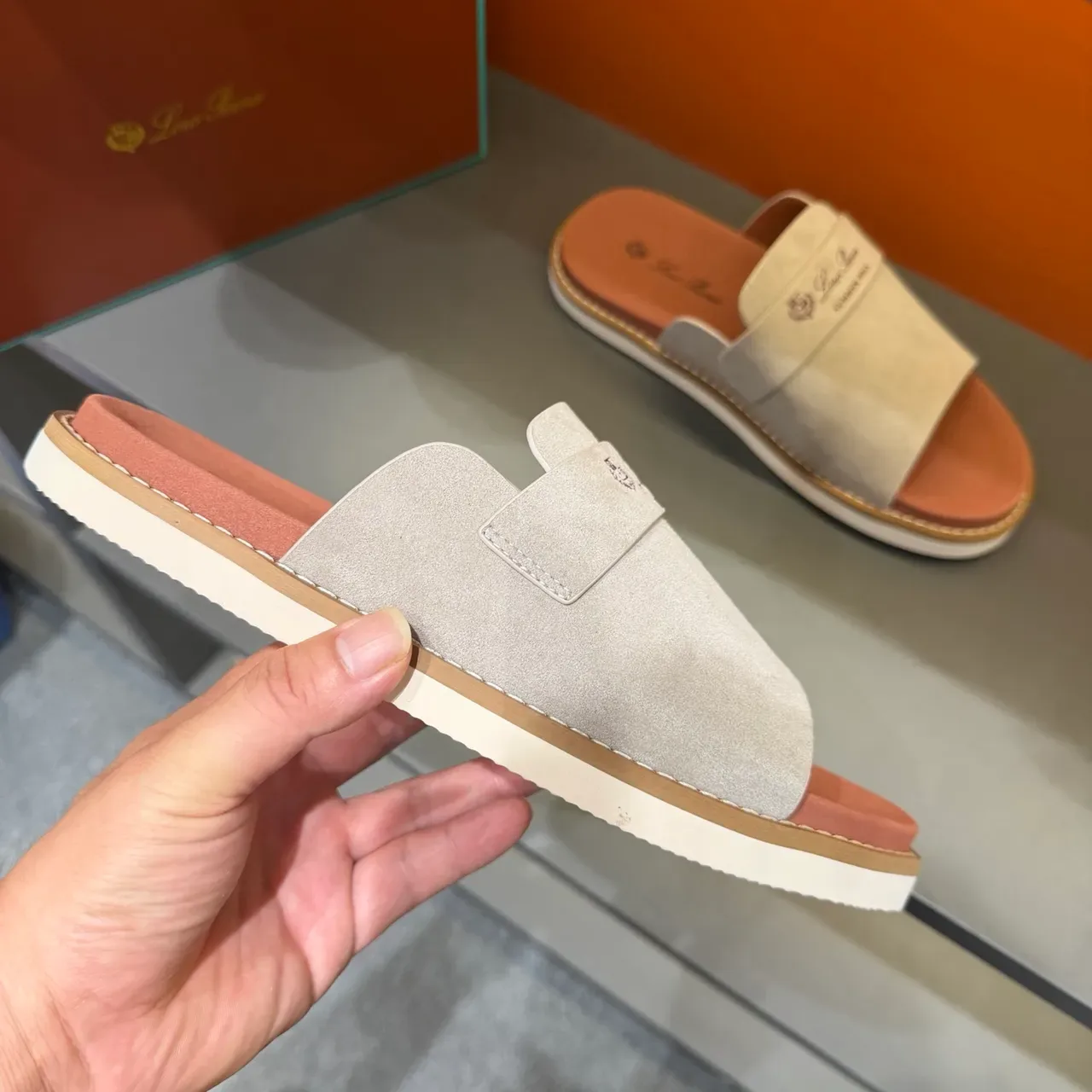 Loewe Summer Walk Suede Slide Slippers 5