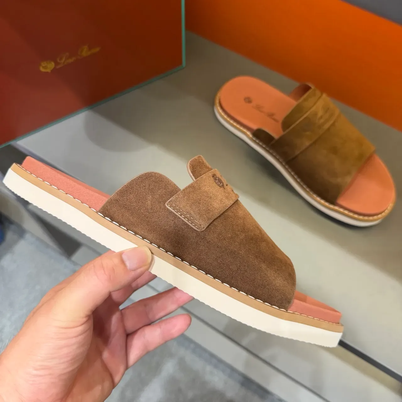 Loewe Summer Walk Suede Slide Slippers 6