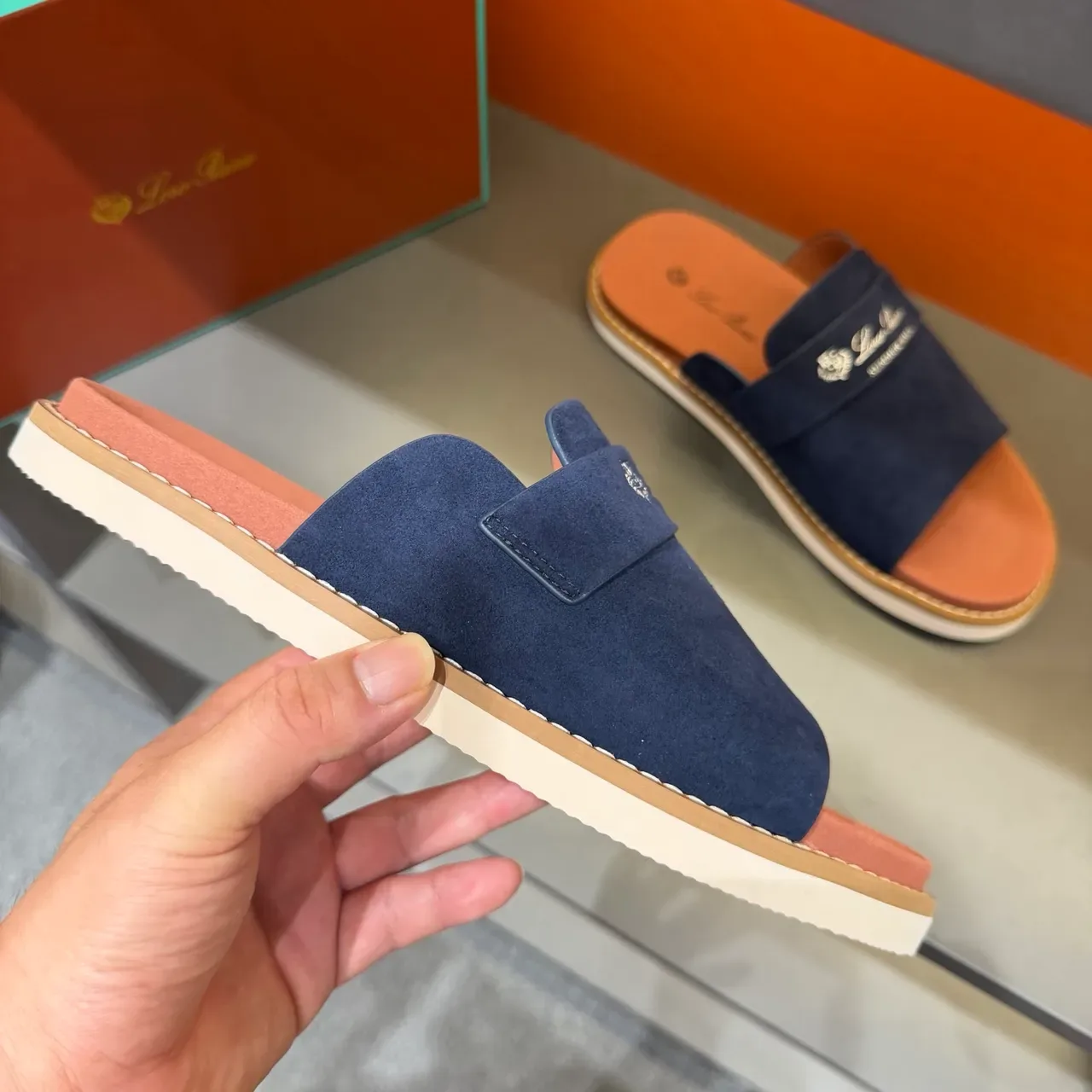 Loewe Summer Walk Suede Slide Slippers 7