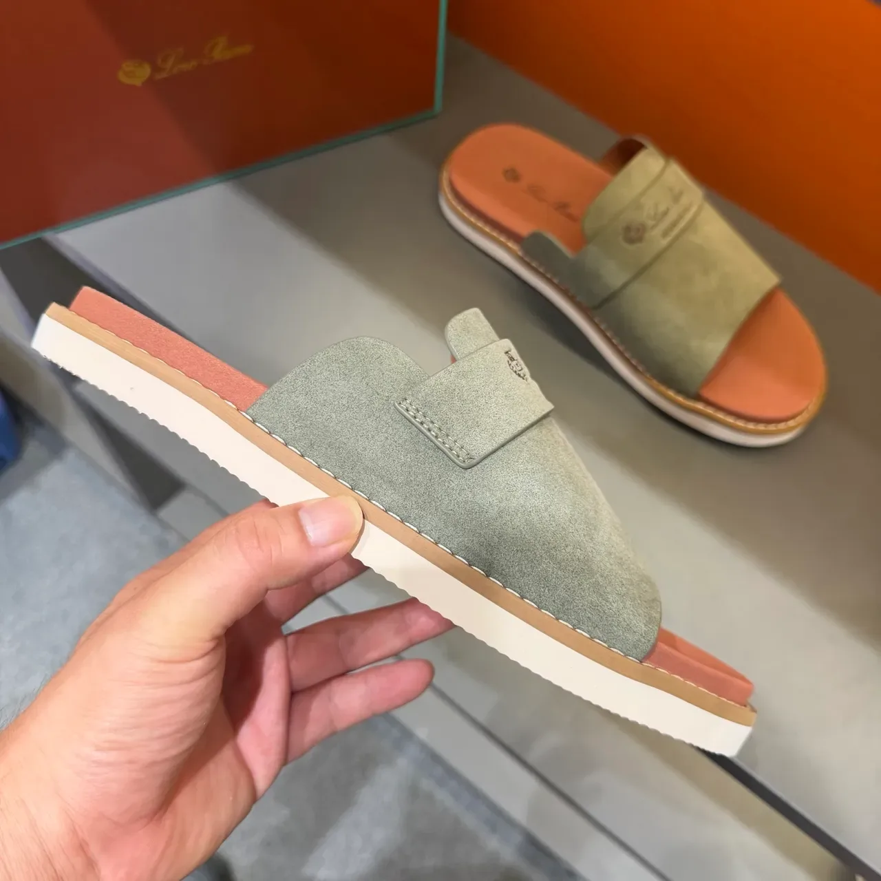 Loewe Summer Walk Suede Slide Slippers 8