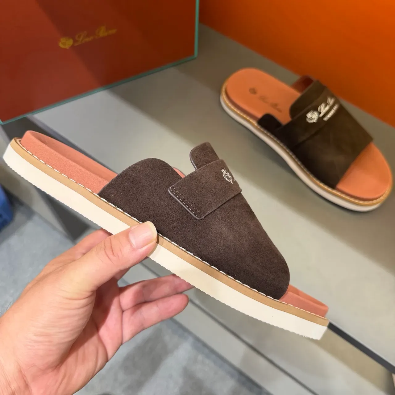 Loewe Summer Walk Suede Slide Slippers 9