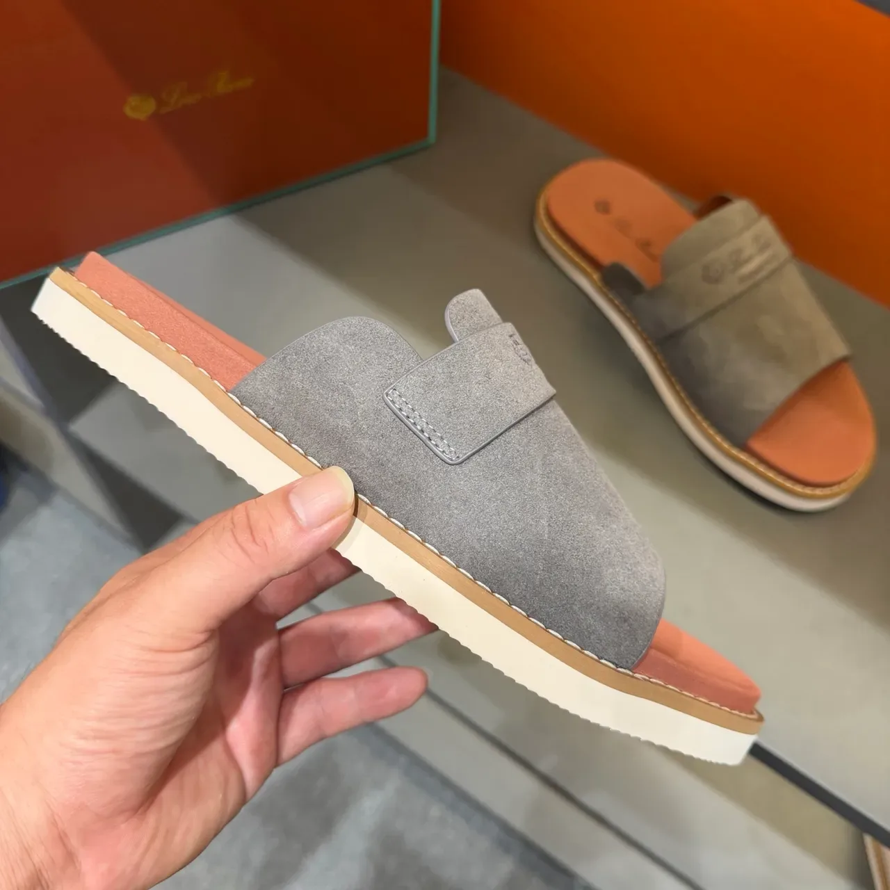 Loewe Summer Walk Suede Slide Slippers 10