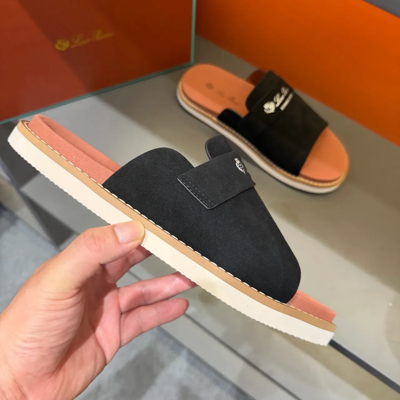 Loewe Summer Walk Suede Slide Slippers 11